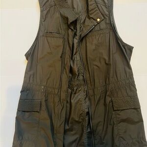 Size S Eileen Fisher long olive vest.